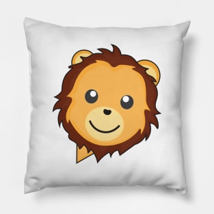 Cute Lion Cartoon Character in Speech Bubble Pillow