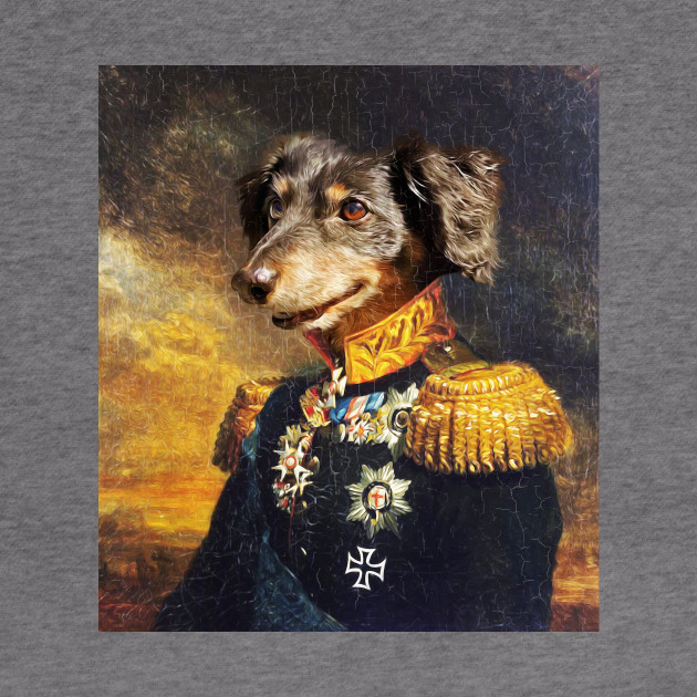 Walter Portrait Retro Dog Military Painting Dog Hoodie