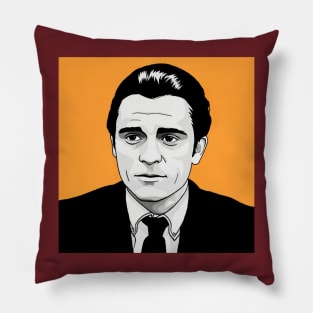 Johnny cash illustration Pillow