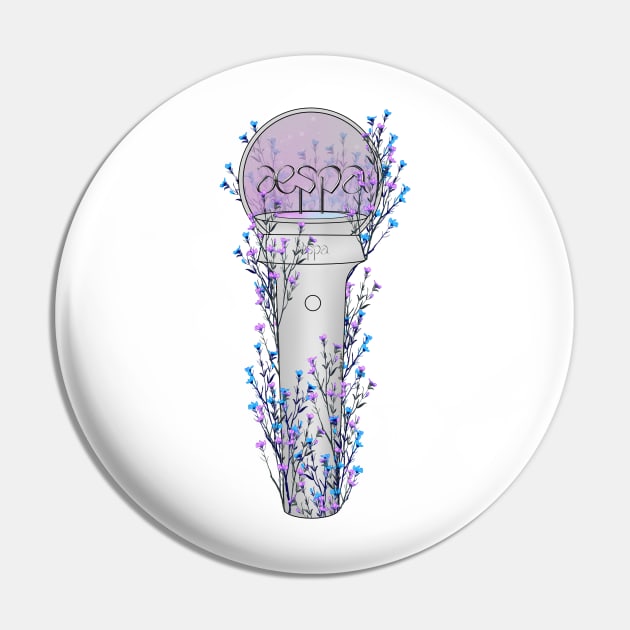 AESPA Floral Lightstick kpop version2 Pin by RetroAttic