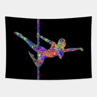 Pole dance watercolor Tapestry
