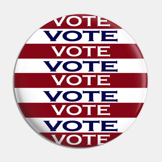 VOTE Red White Blue Pin by PSCSCo