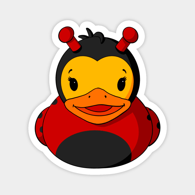 Ladybug Rubber Duck Magnet by Alisha Ober Designs