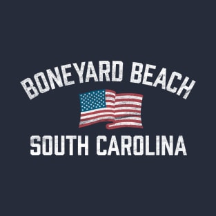 Boneyard Beach South Carolina Bulls Island SC USA Flag Vintage T-Shirt