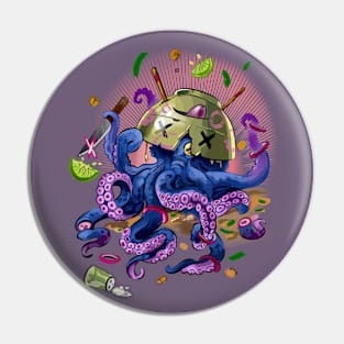 Colorful Octopus Illustration Pin