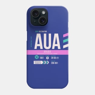 Aruba (AUA) Airport Code Baggage Tag Phone Case