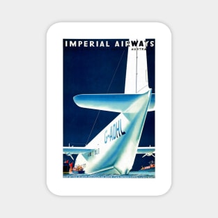 IMPERIAL AIRWAYS British Sea Plane Advertisement Vintage Airline Magnet