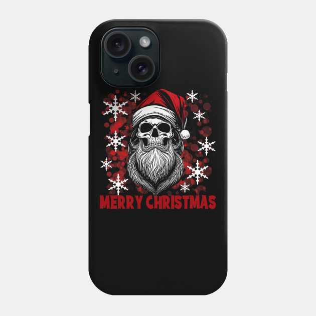 Santa Skull Collection 4 Red Phone Case by DNT Designs