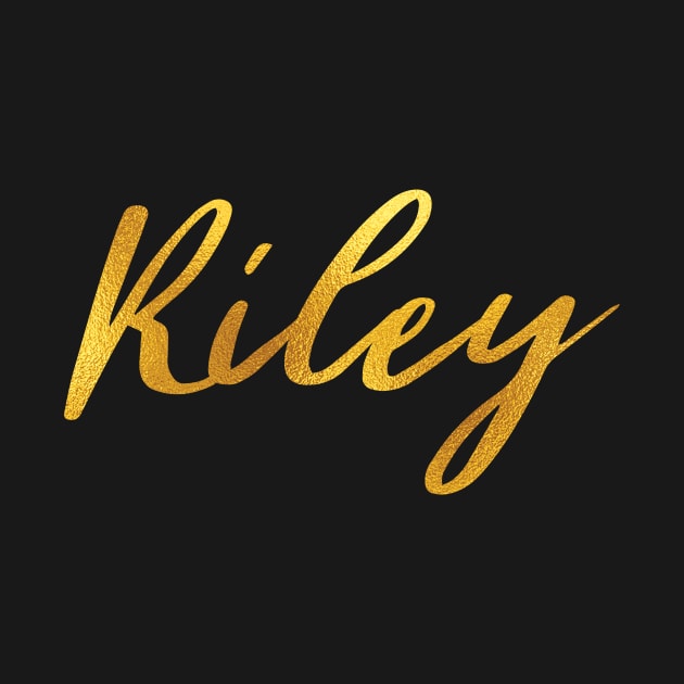 Riley Name Hand Lettering in Faux Gold Letters by Pixel On Fire