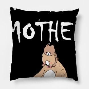 Tired As A Mother Baby Bear Reading Book Pillow