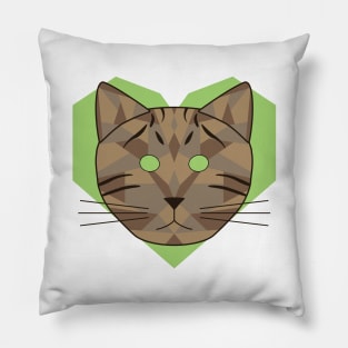 Geometric Tabby Cat Pillow