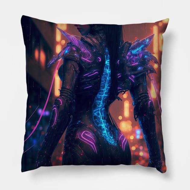 Cyber Angel Pillow by AI studio