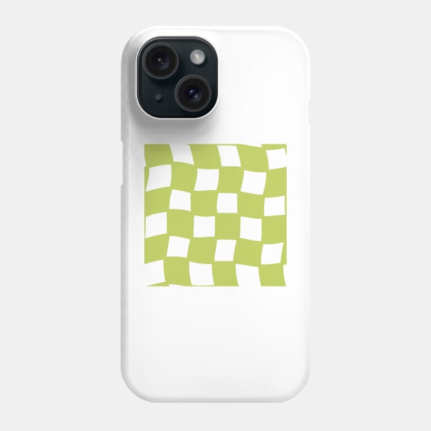 Abstract Checker Board - lime green Phone Case by JuneNostalgia