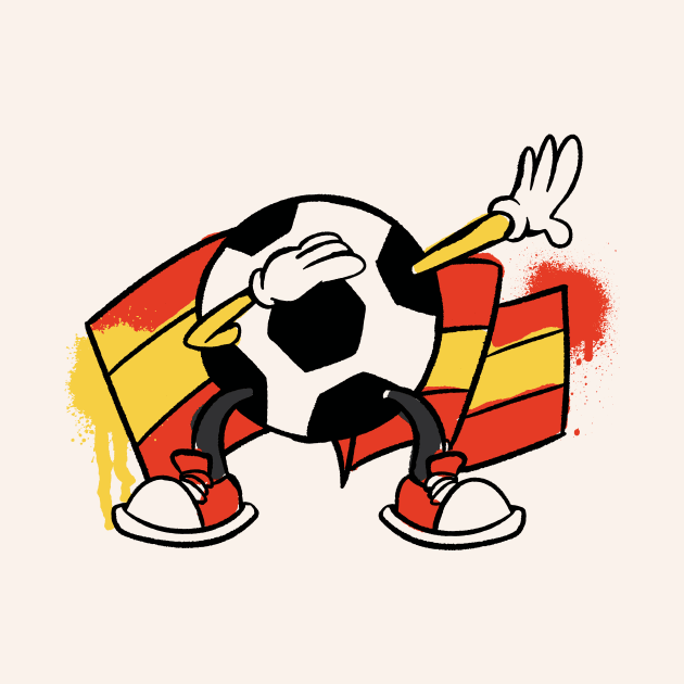Dabbing Soccer Ball Cartoon Spain Spanish Flag Football by Now Boarding