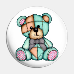 Watercolor Teddy Bear #1 Pin