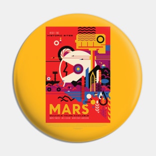 Mars Retro Poster Pin