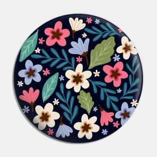 Summer bloom - dark blue Pin