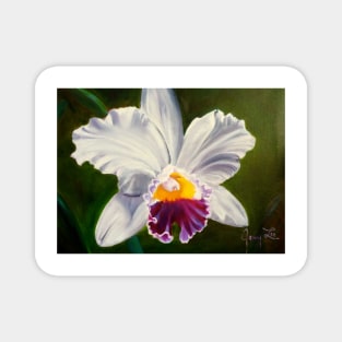 White Orchid Magnet