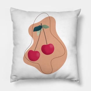 Modern Cherry Illustration Pillow