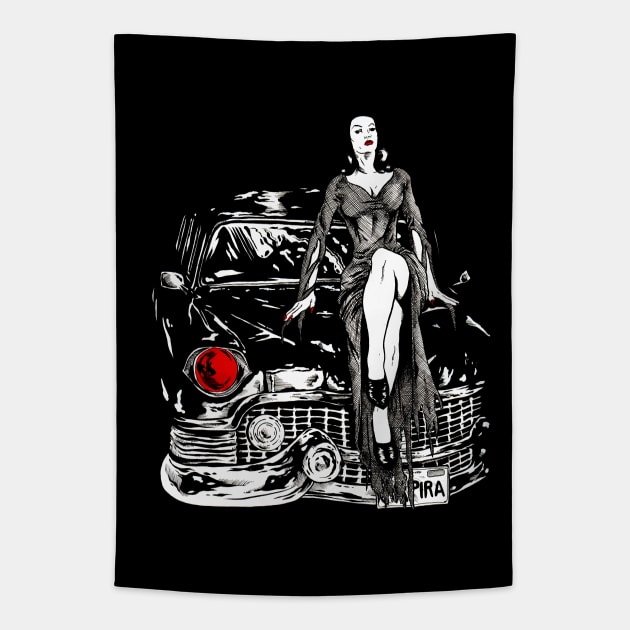 The original horror hostess Tapestry by JonathanGrimmArt