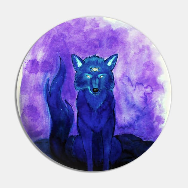 Shadowed Wolf Pin by ManicWolfArts