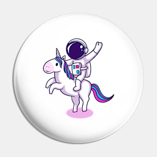 Astronaut Riding Unicorn Pin