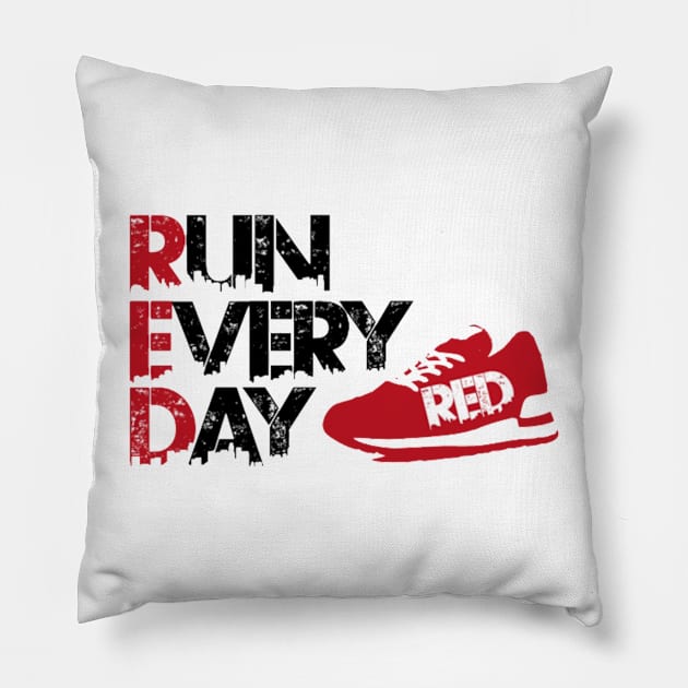 Red Run Shoes Pillow by Melly Sim