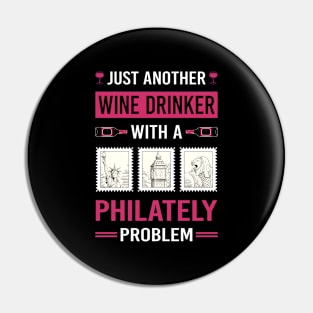 Wine Drinker Philately Postage Stamp Stamps Pin