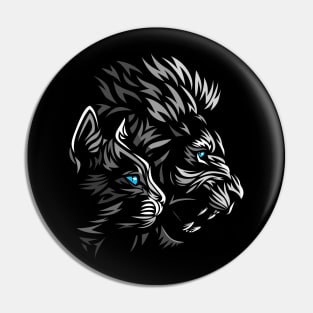 Tribal shadows Lion Cat Pin