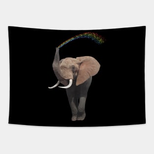 Elephant with rainbow - Elephants in Africa Tapestry