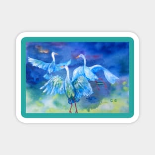 Australian Dancing Cranes Magnet