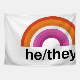 He/They Pronouns Lesbian Pride Tapestry