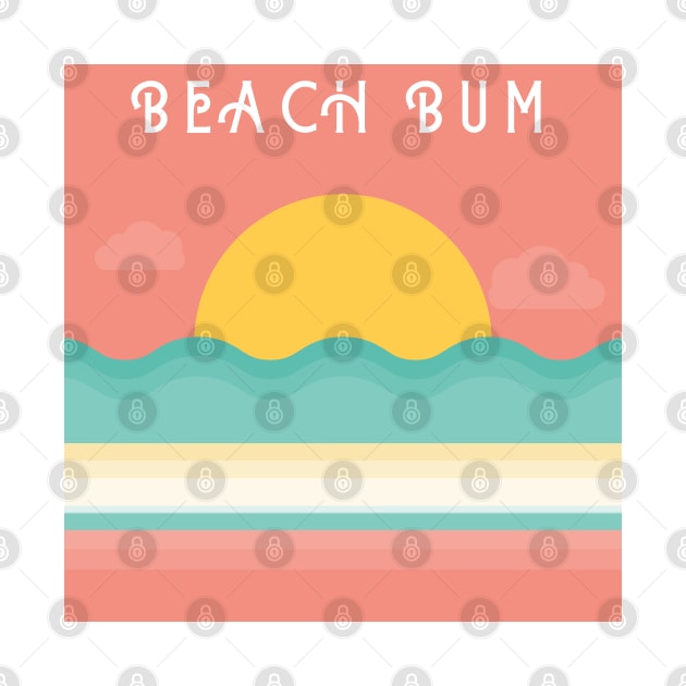 Beach Bum. Retro, Vintage Beach design for the beach lovers out there. by That Cheeky Tee