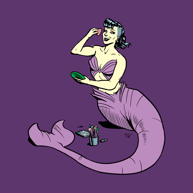 Mermaid putting on make-up by Victor Maristane