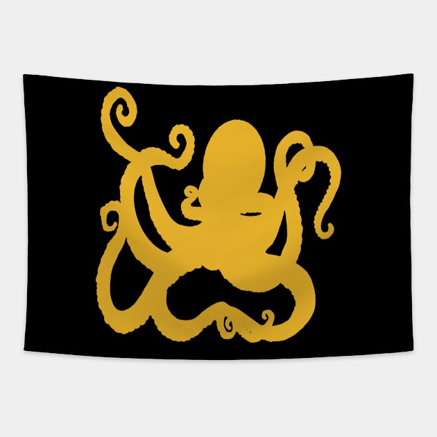 Octopus silhouette Tapestry by Xatutik-Art