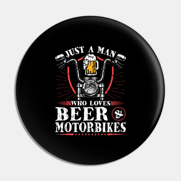 Dirt Bike Rider Loves Beer Motorcycle Biker Pin by Humbas Fun Shirts