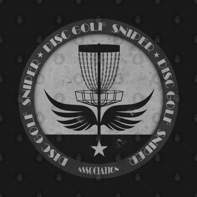 Disc Golf Sniper Wings BW by CTShirts