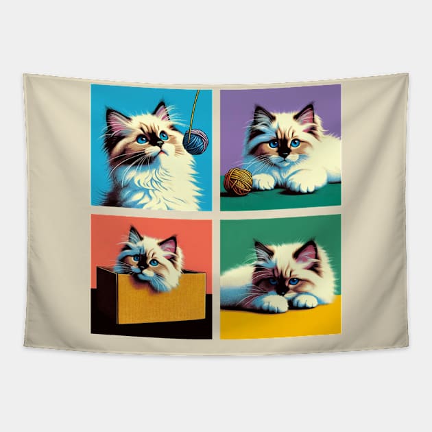 Ragdoll Pop Art - Cute Kitties Tapestry by PawPopArt