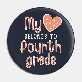 My Heart Belongs to Fourth Grade Pin