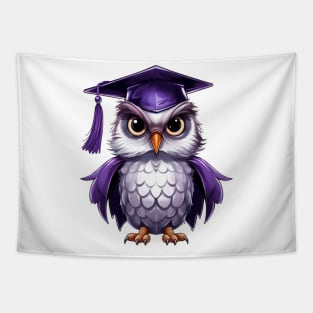 Purple Owl Graduation Tapestry