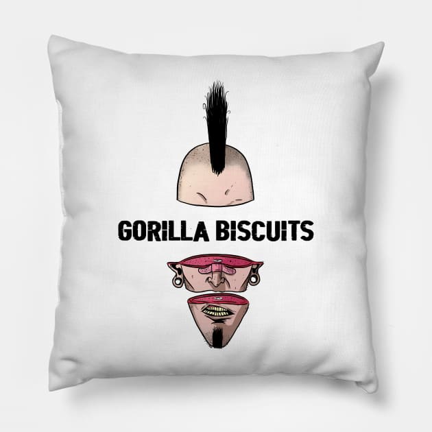 Punk Man Gorilla Biscuits Pillow by limatcin