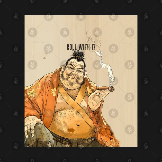 Puff Sumo: Roll With It and Chill on a dark background by Puff Sumo