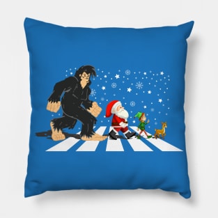 Sasquatch Santa Christmas Road Pillow