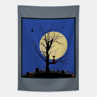 Cat Moon Gazing - (Autumn) Tapestry