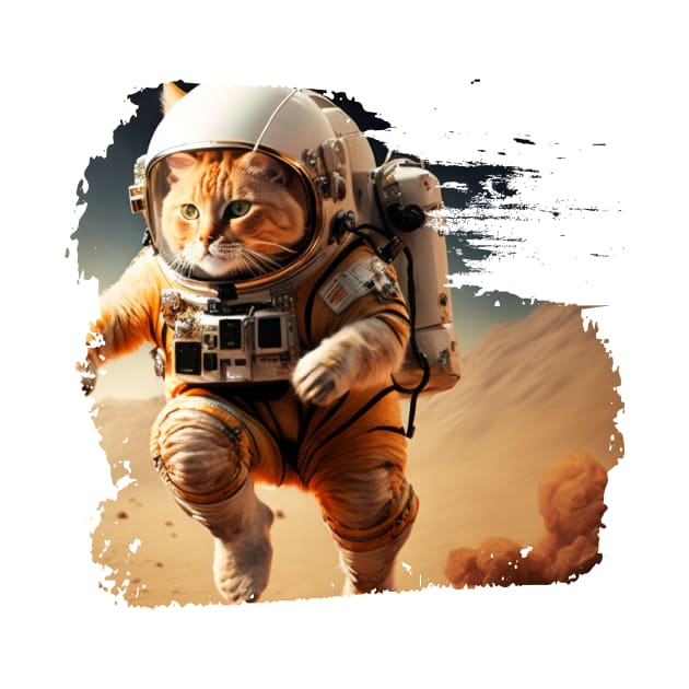 Astronaut cat on mars by Kileykite 