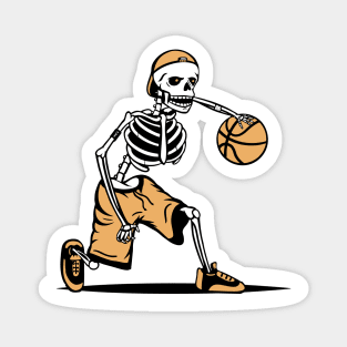 Cool skeleton basketball player dribbling Magnet