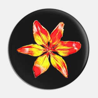 Orange Tiger Lily Watercolor Style Tiled Pattern Pin