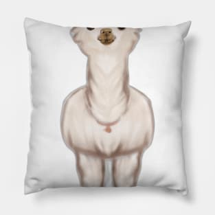 Cute Llama Drawing Pillow