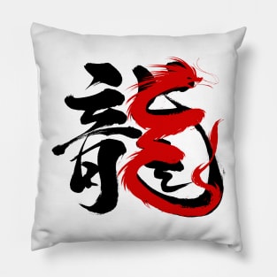 Chinese Calligraphy traditional Year of the Dragon 2024 Pillow