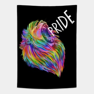 Sparkling Pride Rainbow Lion Tapestry